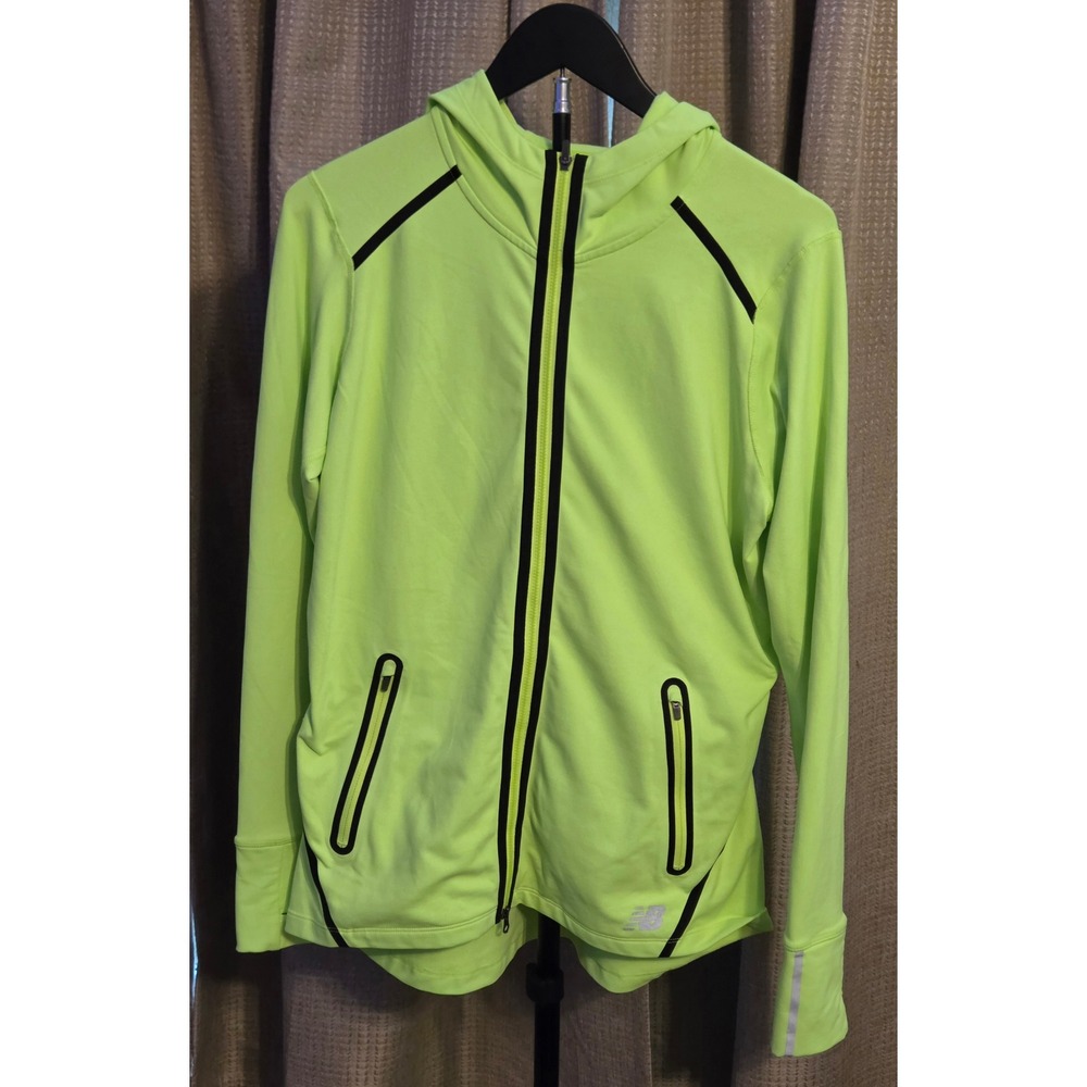 New Balance Neon Yellow Hooded Utility Jacket with Black Trim